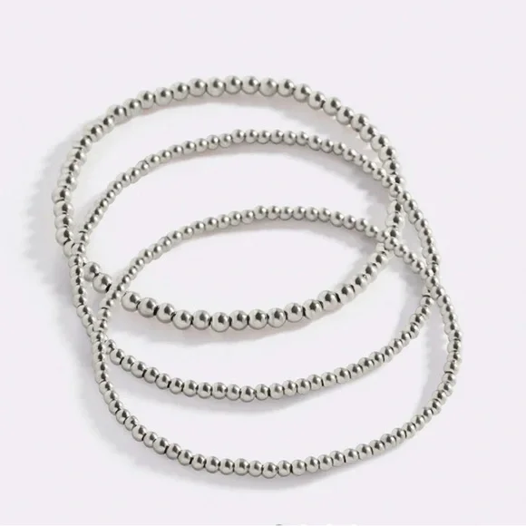 Mint & Lily Silver Beaded Bracelet Set - Picture 3 of 8